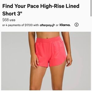Find Your Pace Lulu high rise 3” shorts